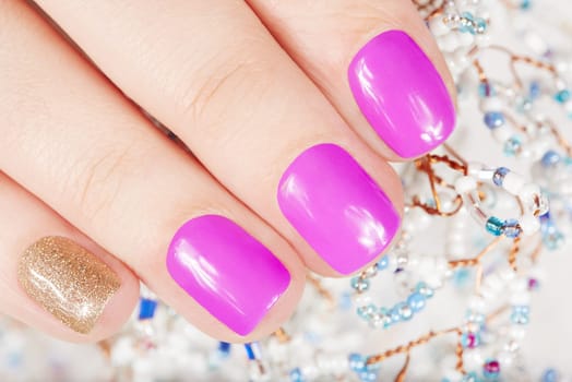 Beautiful woman hands and feet with french manicure. Isolated over white background. Copy space.