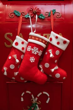 Red mail box for letters to Santa Claus