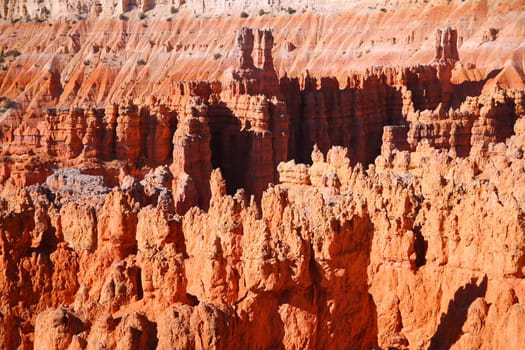 The beauty of the shades of red and orange colors captured from sunset point in Bryce Canyon National Park in Utah