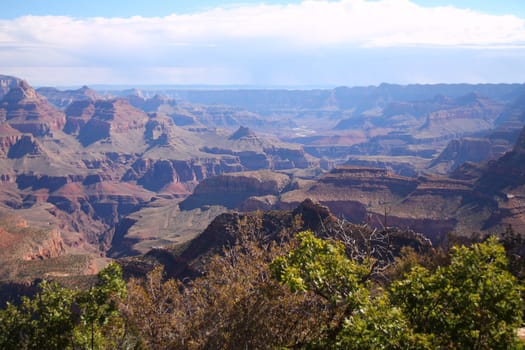 The view from an observation point in the Grand Canyon National Park in Arizona