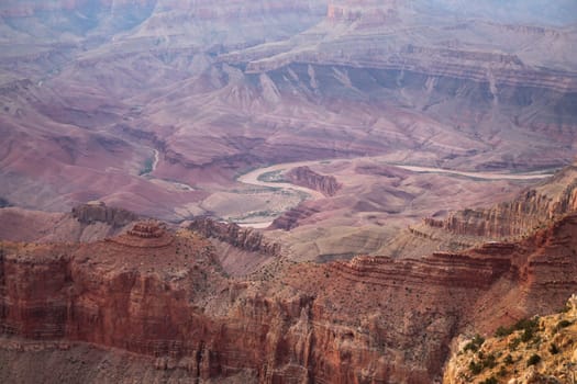 The snake formed by the Colorado river in the Grand Canyon National Park in Arizona