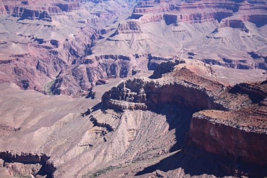 The river cutting the rocks in the heart of the Grand Canyon National Park in Arizona