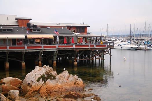 The Monterey pier during a cloudy summer day in California