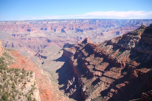 The view from an observation point in the Grand Canyon National Park in Arizona