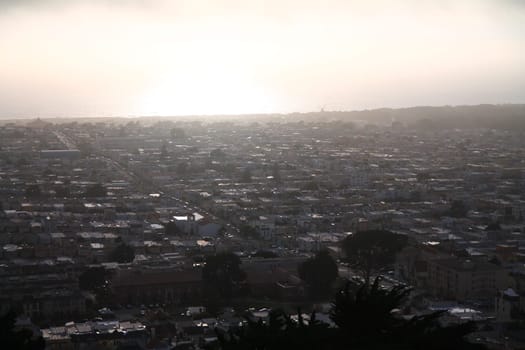 The Outer Sunset area of San Francisco during a summer Ocean sunset in California