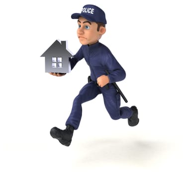 Fun 3D illustration of a cartoon Police Officer