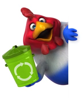 Fun chicken - 3D Illustration