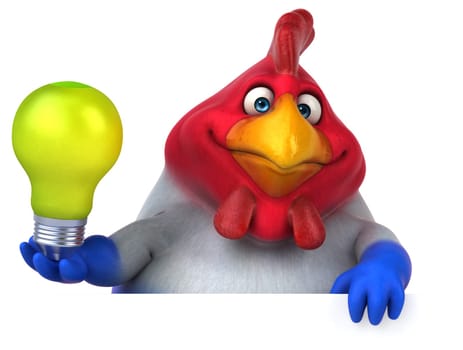 Fun chicken - 3D Illustration