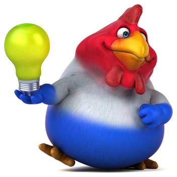 Fun chicken - 3D Illustration