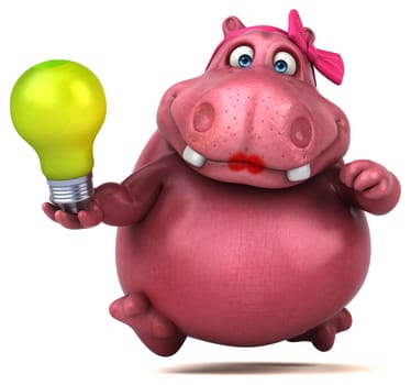 Pink Hippo - 3D Illustration