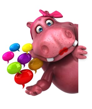Pink Hippo - 3D Illustration