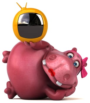 Pink Hippo - 3D Illustration