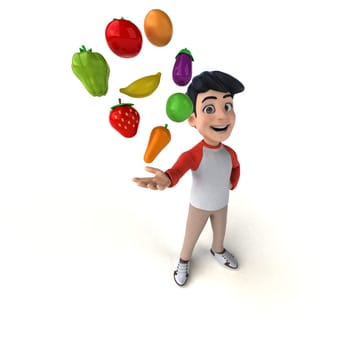 Fun 3D Asian teenager with a manga style