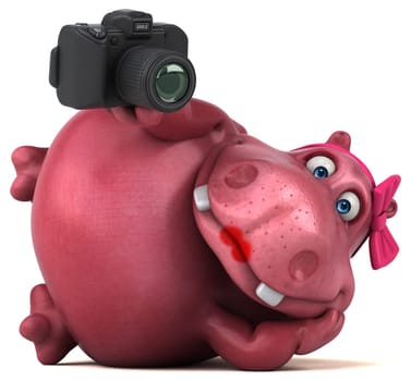 Pink Hippo - 3D Illustration