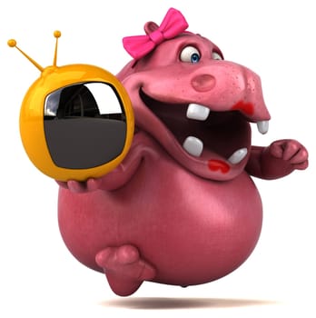 Pink Hippo - 3D Illustration