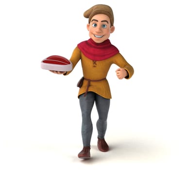 3D Illustration of a medieval historical character