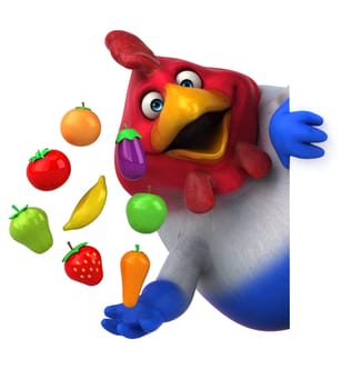 Fun chicken - 3D Illustration