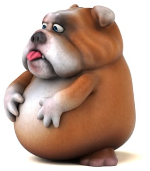 Fun bulldog - 3D Illustration