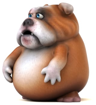 Fun bulldog - 3D Illustration