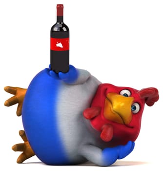 Fun chicken - 3D Illustration