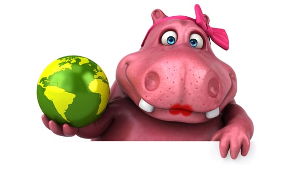 Pink Hippo - 3D Illustration