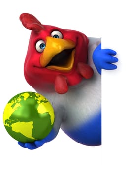 Fun chicken - 3D Illustration