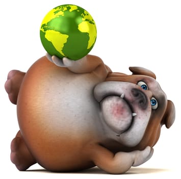 Fun bulldog - 3D Illustration