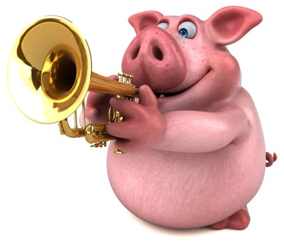 Fun pig - 3D Illustration