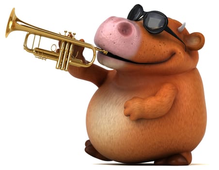 Fun cow - 3D Illustration