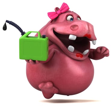Pink Hippo - 3D Illustration