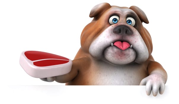 Fun bulldog - 3D Illustration