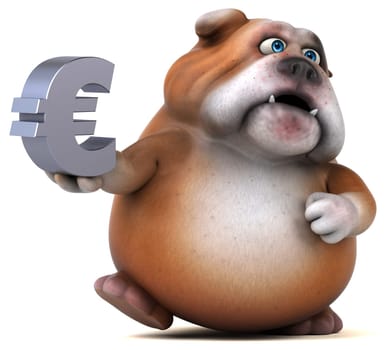 Fun bulldog - 3D Illustration
