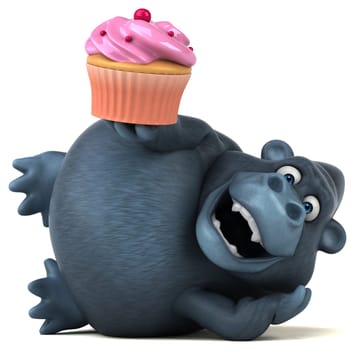 Fun gorilla - 3D Illustration