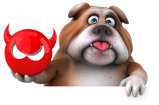 Fun bulldog - 3D Illustration