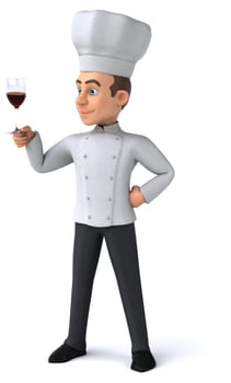 Fun 3D illustration of a cartoon chef