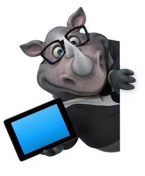 Fun rhinoceros - 3D Illustration