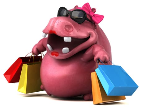 Pink Hippo - 3D Illustration
