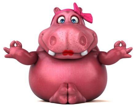 Pink Hippo - 3D Illustration