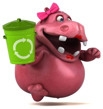 Pink Hippo - 3D Illustration