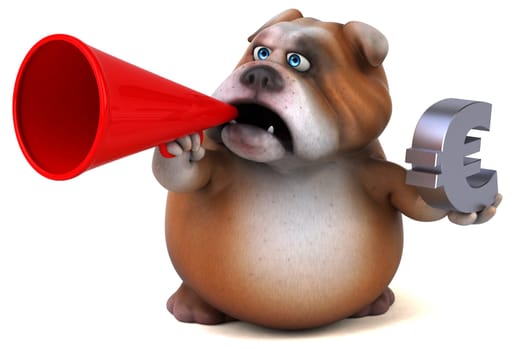 Fun bulldog - 3D Illustration