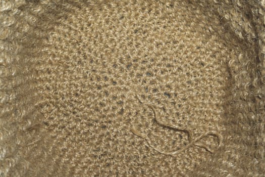 Jute background. detail of a knitting basket close up