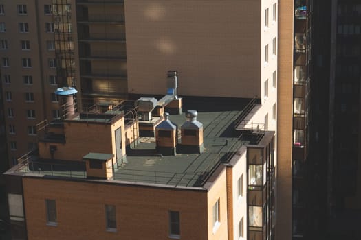 Air ventilation system on the roof of the building