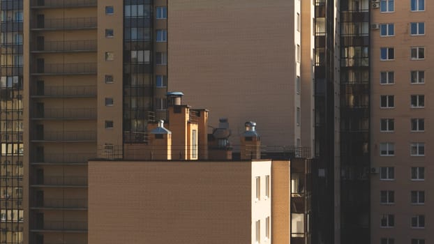 Air ventilation system on the roof of the building