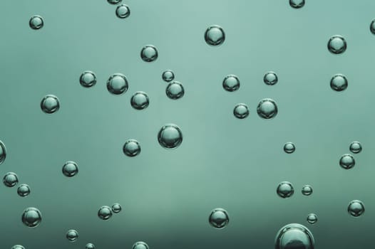 Raindrops macro. water bubbles close up