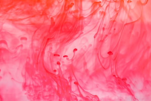 Red ink in the water abstract background. splashes of paint in liquid