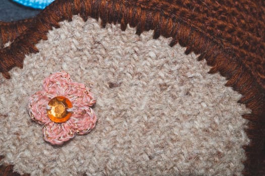 Detail of fabric craft work. textile background. cloth backdrop