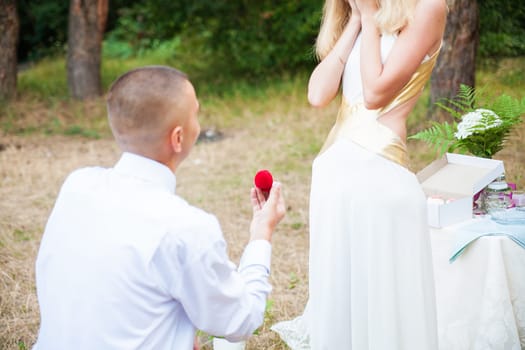 Man proposing ring woman, love, couple, date wedding - concept