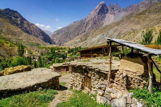 Margib village in Yaghnob Valley in Tajikistan