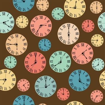 Vintage seamless with clock faces