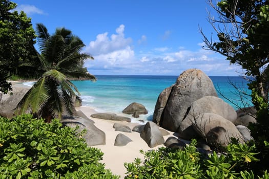 Beautiful Carana beach on Mahe island in the Seychelles